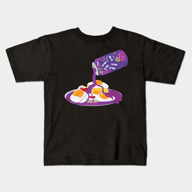 more Grape sauce on top Kids T-Shirt by Veljam